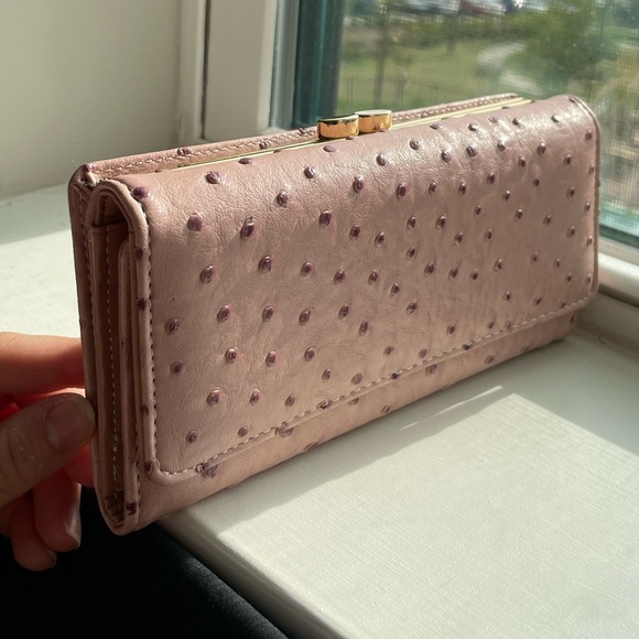 Pink Ostrich-Embossed Wallet - Picture 9 of 9